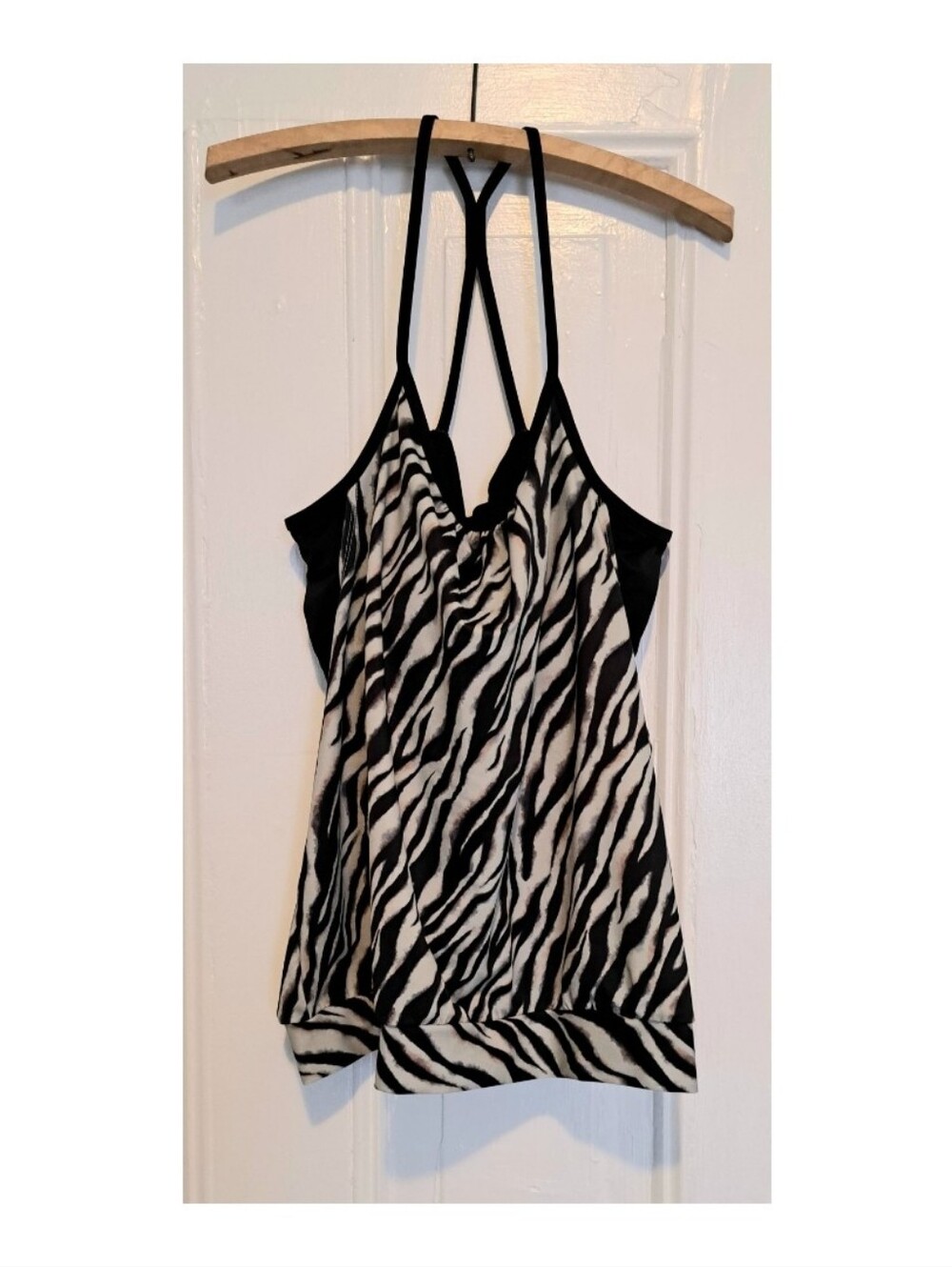 Joe Fresh 2 Piece Bathing Suit Built-in Bra Tankini Zebra Print. Size XL